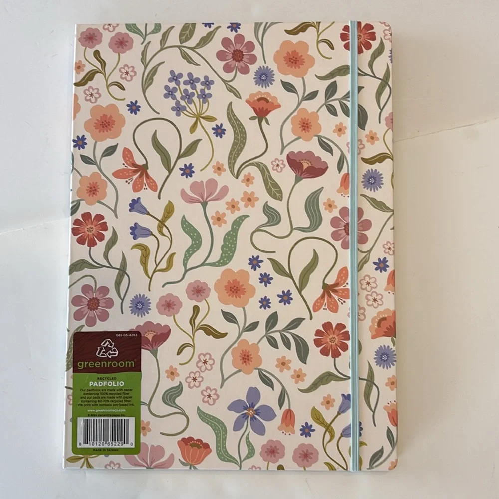 Greenroom Hardcover Floral Padfolio with Letter Size Notepad